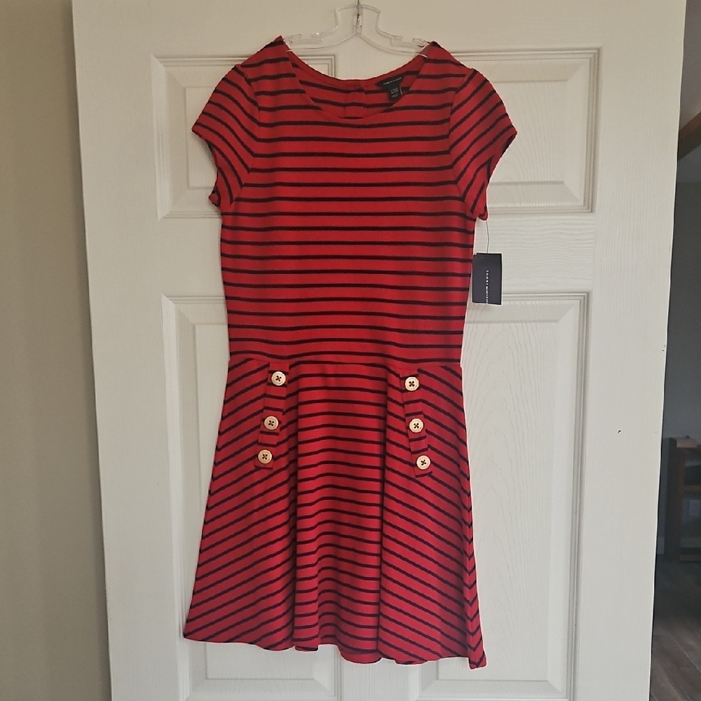 Tommy Hilfilger Regal Red Striped Dress